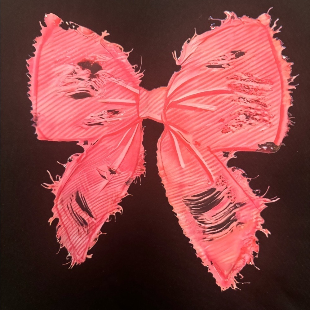 NWOT Plus Size Black and Pink Bow Sweatshirt - Picture 2 of 3